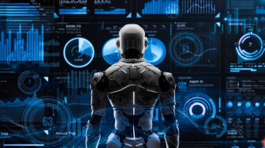 LISP ile geleceğin robot mühendisliği yapay zeka çözümleri. Robot otomasyonu pazarlama, LLM teknik analizi ve siber iletişim için stratejik bir algoritma. 3D illüstrasyon Yapay Zeka