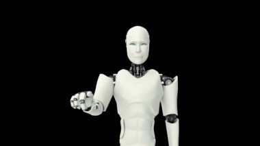 XAI Futuristik robot, yapay zeka CGI büyük veri analizi ve programlama. Robot Adam 3D canlandırma.