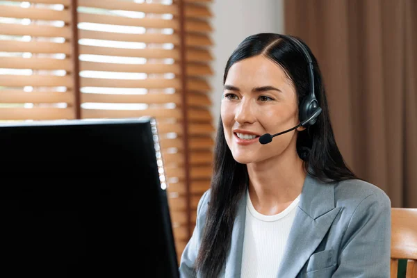 Operadora Call Center Feminino Equipe Help Desk Atendimento Cliente Que — Fotografia de Stock