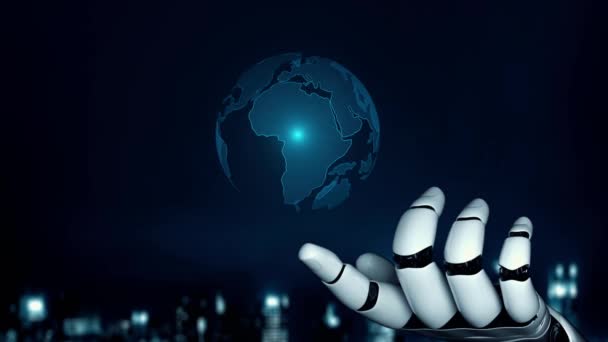 Xai Robot Futuristico Intelligenza Artificiale Che Illumina Sviluppo Della Tecnologia — Video Stock