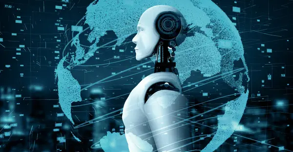 Xai Ilustrace Futuristický Robot Umělé Inteligence Huminoid Data Analytický Vývoj — Stock fotografie