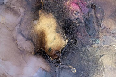 Mermer mürekkep soyut sanatının orijinal resmi. Örnek bir orjinal tablodan yüksek çözünürlüklü fotoğraf. Karargah kağıt dokusuna pürüzsüz mermer desen oluşturmak için soyut resim yapıldı.