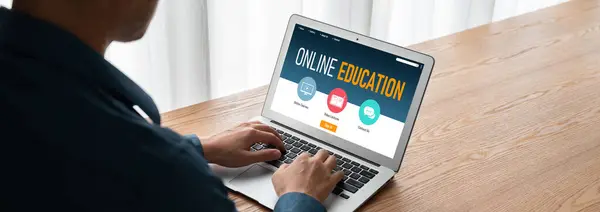 Learning Website Modish Sofware Student Study Online Internet Network — Stock Photo, Image