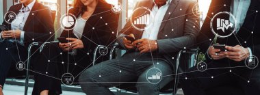 İş ve Finans Konsepti Veri Analizi. Dijital iş stratejisi için gelecekteki kar analitik bilgisayar teknolojisini, çevrimiçi pazarlama araştırma ve bilgi raporunu gösteren arayüz. uds