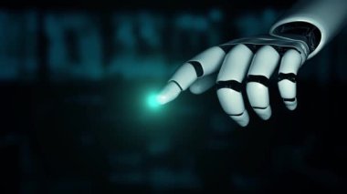 XAI Fütürist robot yapay zeka yapay zeka aydınlatıcı yapay zeka teknoloji gelişimi ve makine öğrenme kavramı. İnsan hayatının geleceği için küresel robot biyonik bilim araştırması. 3B görüntüleme grafiği.