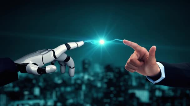 Xai Futuristický Robot Umělé Inteligence Osvětlující Vývoj Technologie Strojové Učení — Stock video
