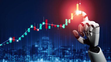 XAI 3D Renching futuristik robot teknolojisi geliştirme, yapay zeka yapay zeka ve makine öğrenme konsepti. İnsan hayatının geleceği için küresel robot biyonik bilim araştırması.