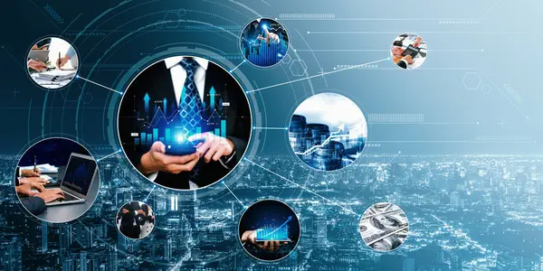 Futuristic Business Digital Financial Data Technology Concept Future Big Data — Stock Photo, Image