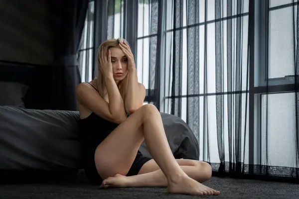 Young Woman Critical Depression Anxiety Disorder Loneliness Mental Sickness Unwanted — Stock Photo, Image