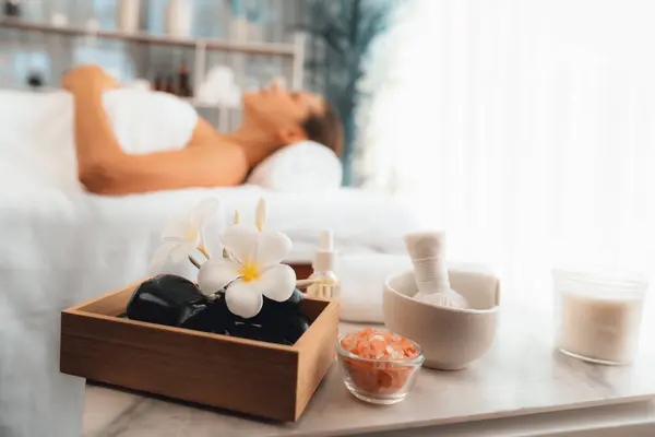 Aromatherapy Massage Daylight Ambiance Spa Salon Composition Setup Focus Decor — Stock Photo, Image