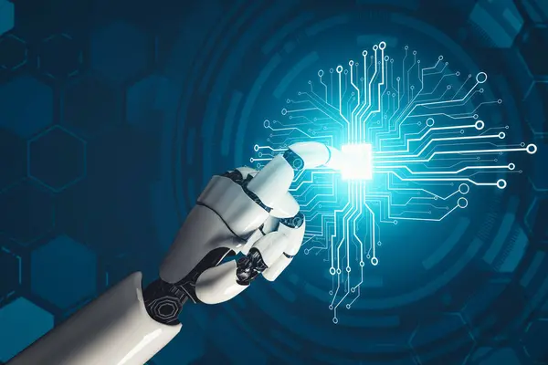 Xai Rendering Futuristic Droid Robot Technology Development Artificial Intelligence Machine — Stock Photo, Image