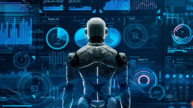 LISP ile geleceğin robot mühendisliği yapay zeka çözümleri. Robot otomasyonu pazarlama, LLM teknik analizi ve siber iletişim için stratejik bir algoritma. 3D illüstrasyon Yapay Zeka