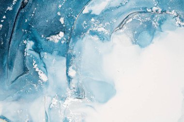 Mermer mürekkep soyut sanatının orijinal resmi. Örnek bir orjinal tablodan yüksek çözünürlüklü fotoğraf. Karargah kağıt dokusuna pürüzsüz mermer desen oluşturmak için soyut resim yapıldı.