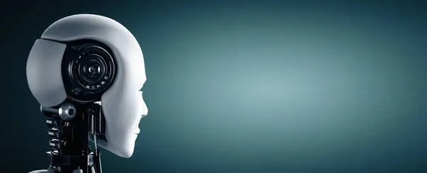 Nsansı Yapay Zeka Robot Kafasının Xai Görüntüsü Illüstrasyon — Stok fotoğraf