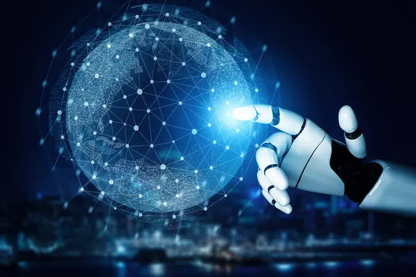 Xai Rendering Futuristische Robot Technologie Ontwikkeling Kunstmatige Intelligentie Machine Learning — Stockfoto