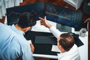 Gerçek zamanlı olarak bilgisayar ekranında borsayı tartışan profesyonel borsacılar, dinamik döviz kuru veritabanı grafiğini ya da değerli büyümeyle ticaret yapmak için ilginç birim yatırımlarını analiz ediyorlar. Satılabilir.