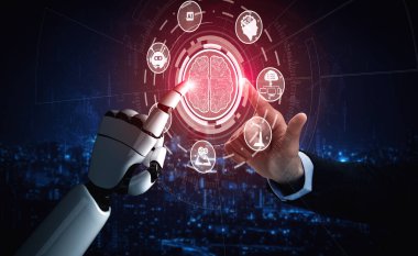 XAI 3D, yaşayan insanların geleceği için robot ve cyborg gelişimi üzerine yapay zeka araştırması yapıyor. Bilgisayar beyni için dijital veri madenciliği ve makine öğrenme teknolojisi tasarımı.