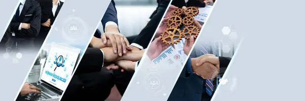 Teamwork Human Resources Management Technology Concept Corporate Business People Group — Stock Photo, Image