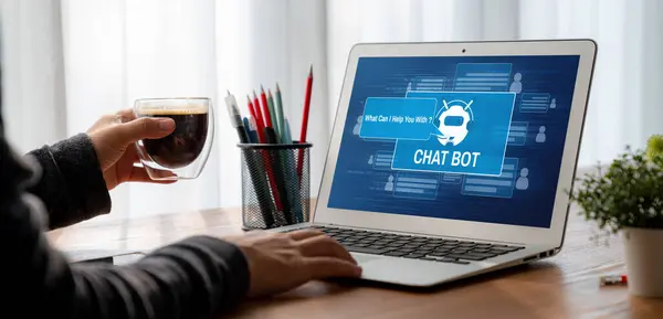 Softwarová Aplikace Chatbot Pro Modish Online Business Která Automaticky Odpovídá — Stock fotografie