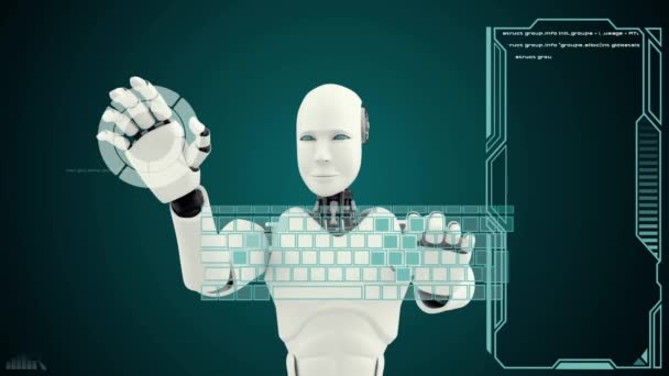 Xai未来机器人 人工智能Cgi大数据分析和编程 机器人人3D渲染动画 — 图库视频影像