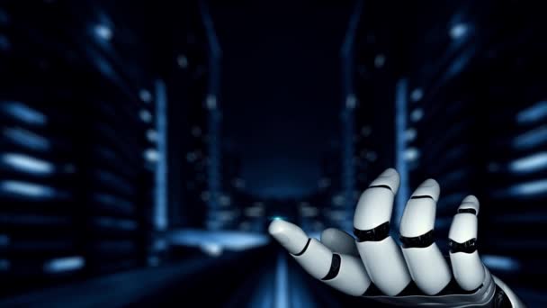 Футуристический Робот Xai Искусственный Интеллект Способствующий Развитию Технологий Концепции Машинного — стоковое видео