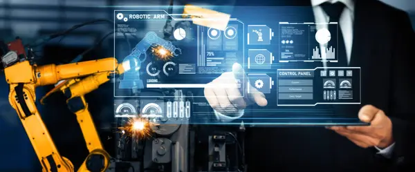 Xai Sistema Avançado Braço Robô Para Indústria Digital Tecnologia Robótica — Fotografia de Stock