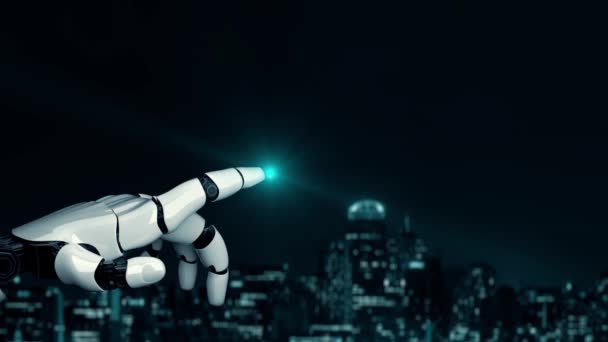 Xai Futuristisk Robot Artificiell Intelligens Upplyser Teknik Utveckling Och Maskininlärning — Stockvideo