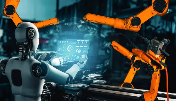 Xai Mechanized Industry Robot Robotic Arms Assembly Factory Production Concept — Stock Photo, Image