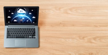 Mod uzak çalışma ve kişisel veri depolama için bulut hesaplama yazılımı