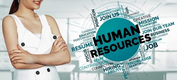 Human Resources Recruitment People Networking Concept Modern Graphic Interface Showing — Stock Photo, Image