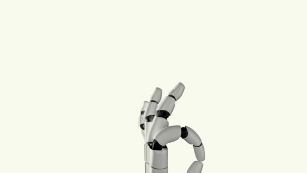 Xai Rendering Robot Hand Åtgärder Vit Och Grön Bakgrund Begreppet — Stockvideo