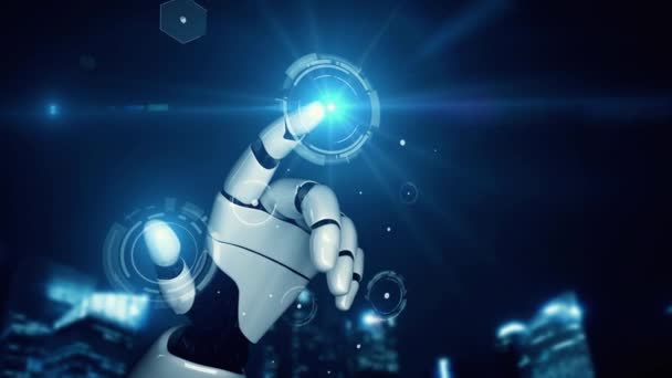 Xai Robot Futuristico Intelligenza Artificiale Che Illumina Sviluppo Della Tecnologia — Video Stock