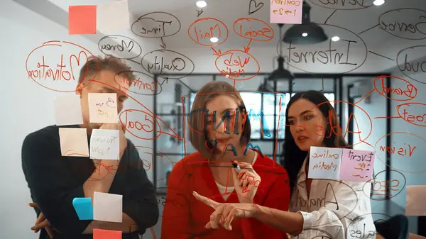 Creatief Business Team Brainstormen Het Delen Van Marketing Idee Het — Stockfoto