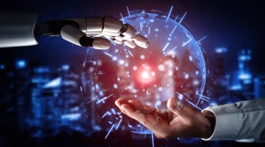 XAI 3D, yaşayan insanların geleceği için robot ve cyborg gelişimi üzerine yapay zeka araştırması yapıyor. Bilgisayar beyni için dijital veri madenciliği ve makine öğrenme teknolojisi tasarımı.