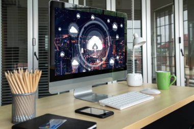 Mod uzak çalışma ve kişisel veri depolama için bulut hesaplama yazılımı