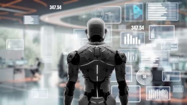 Budoucí Robot Inženýrství Řešení Lisp Strategický Algoritmus Pro Automatizaci Marketingové — Stock video