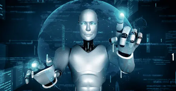Ilustração Xai Robô Futurista Inteligência Artificial Huminoide Programação Desenvolvimento Tecnologia — Fotografia de Stock