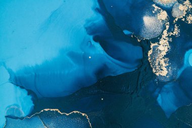 Mermer mürekkep soyut sanatının orijinal resmi. Örnek bir orjinal tablodan yüksek çözünürlüklü fotoğraf. Karargah kağıt dokusuna pürüzsüz mermer desen oluşturmak için soyut resim yapıldı.