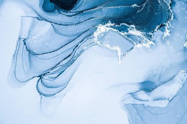 Mermer mürekkep soyut sanatının orijinal resmi. Örnek bir orjinal tablodan yüksek çözünürlüklü fotoğraf. Karargah kağıt dokusuna pürüzsüz mermer desen oluşturmak için soyut resim yapıldı.