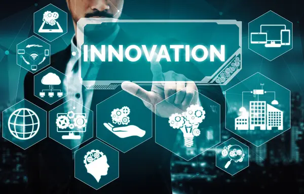 Innovation Technology Business Finance Concept Moderna Interfaccia Grafica Che Mostra — Foto Stock