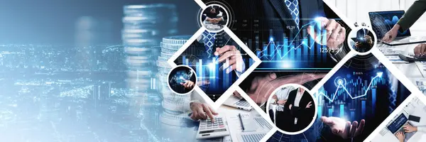Futuristisch Business Digital Financial Data Technology Concept Voor Toekomstige Big — Stockfoto