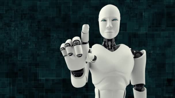 Xai Futuristic Robot Umělá Inteligence Cgi Big Data Analytics Programming — Stock video