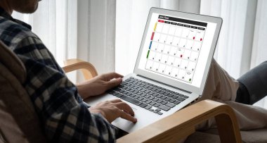 Kişisel düzenleyici ve çevrimiçi iş için mod zamanlama planlaması için bilgisayar yazılım uygulaması takvimiName