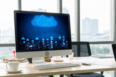 Mod uzak çalışma ve kişisel veri depolama için bulut hesaplama yazılımı