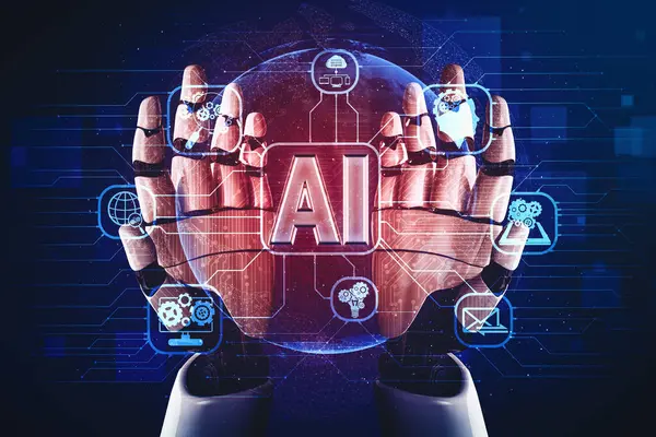 Xai Rendu Intelligence Artificielle Recherche Robot Droïde Développement Cyborgs Pour — Photo