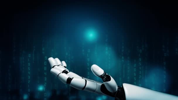 Xai Futuristisk Robot Artificiell Intelligens Revolutionerande Teknik Utveckling Och Maskininlärning — Stockvideo