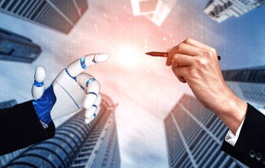 XAI 3D, yaşayan insanların geleceği için robot ve cyborg gelişimi üzerine yapay zeka araştırması yapıyor. Bilgisayar beyni için dijital veri madenciliği ve makine öğrenme teknolojisi tasarımı.