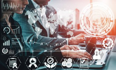 Kalite Güvencesi ve Kalite Kontrol Konsepti - Modern grafik arayüzü sertifikalı standart süreç, ürün garantisi ve müşteri memnuniyeti için kalite iyileştirme teknolojisini gösteriyor. uds