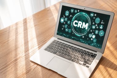 CRM işletme ve işletme için modern bilgisayarda müşteri ilişkileri yönetim sistemi