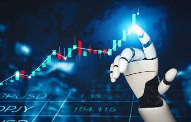 XAI 3D yorumlama fütürist robot teknolojisi geliştirme, yapay zeka yapay zekası ve makine öğrenme konsepti. İnsan hayatının geleceği için küresel robot biyonik bilim araştırması.